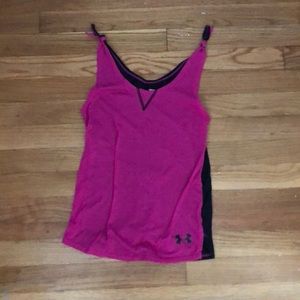 Under Armour  blank and pink tank top